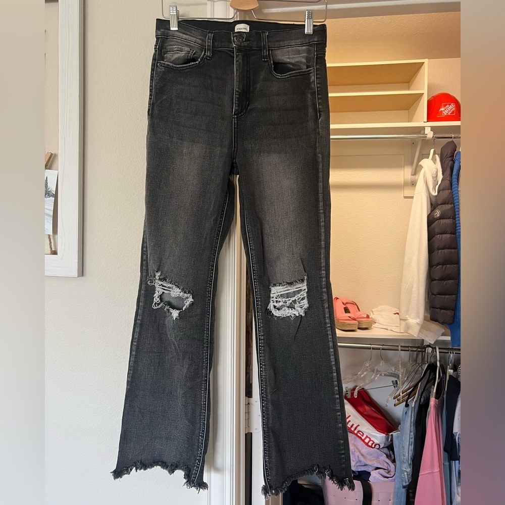 Women's Distressed Black Jeans